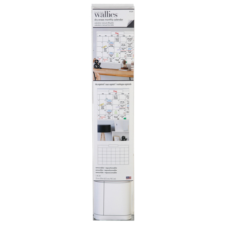 Wallies Dry Erase Monthly Wall Calendar, 25in x 38in 16204